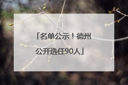 名单公示！德州公开选任90人