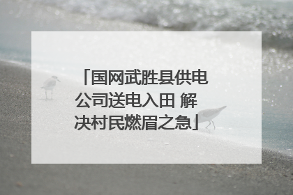 国网武胜县供电公司送电入田 解决村民燃眉之急