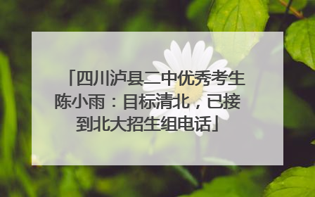 四川泸县二中优秀考生陈小雨：目标清北，已接到北大招生组电话