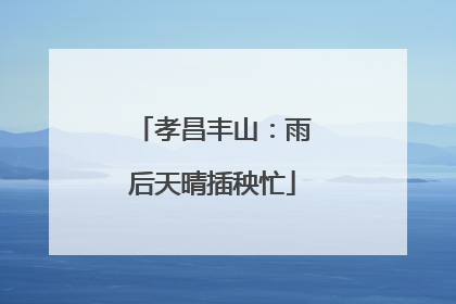 孝昌丰山：雨后天晴插秧忙