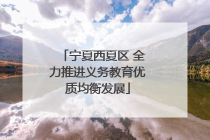 宁夏西夏区 全力推进义务教育优质均衡发展