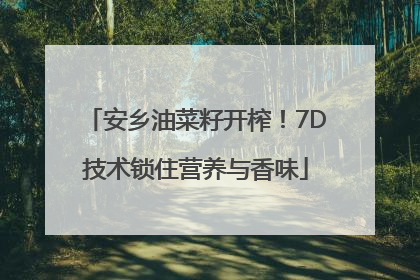 安乡油菜籽开榨！7D技术锁住营养与香味