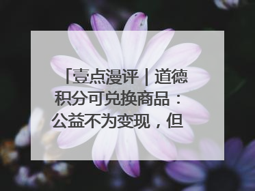 壹点漫评｜道德积分可兑换商品：公益不为变现，但需要更多鼓励