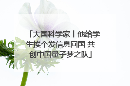 大国科学家丨他给学生挨个发信息回国 共创中国量子梦之队