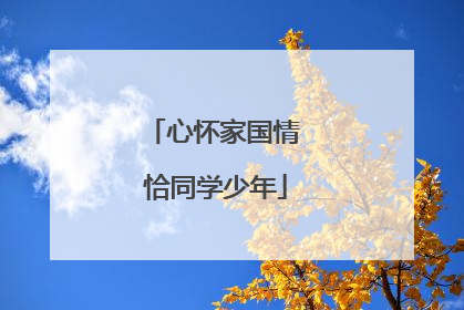 心怀家国情 恰同学少年