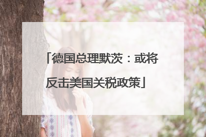 德国总理默茨：或将反击美国关税政策
