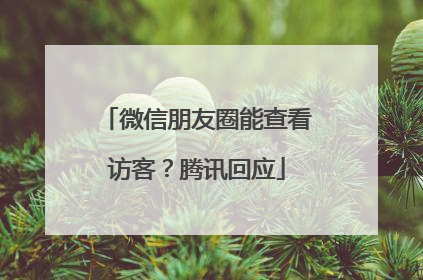 微信朋友圈能查看访客？腾讯回应