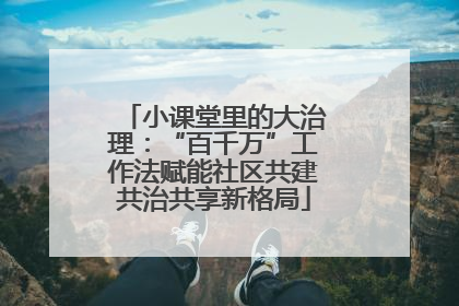 小课堂里的大治理：“百千万”工作法赋能社区共建共治共享新格局