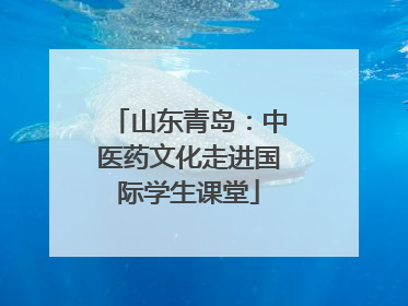 山东青岛：中医药文化走进国际学生课堂