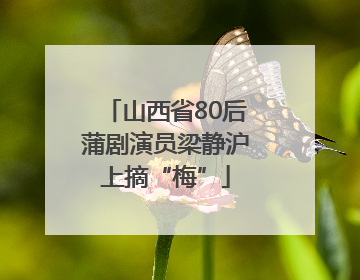 山西省80后蒲剧演员梁静沪上摘“梅”