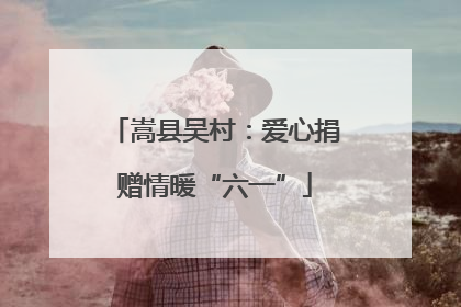 嵩县吴村：爱心捐赠情暖“六一”
