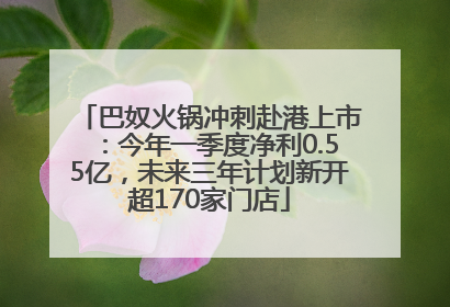 巴奴火锅冲刺赴港上市：今年一季度净利0.55亿，未来三年计划新开超170家门店