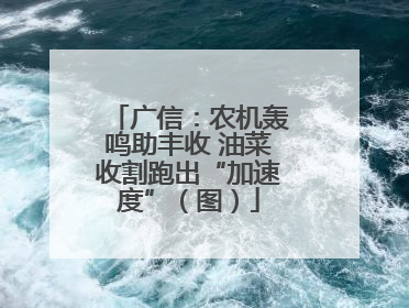 广信：农机轰鸣助丰收 油菜收割跑出“加速度”（图）