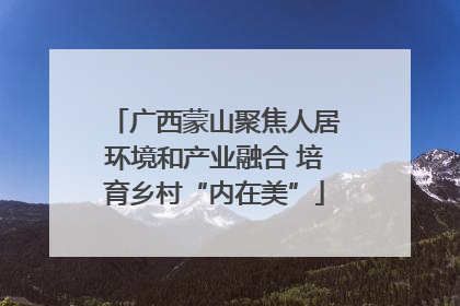 广西蒙山聚焦人居环境和产业融合 培育乡村“内在美”