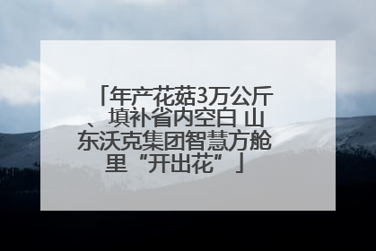 年产花菇3万公斤、填补省内空白 山东沃克集团智慧方舱里“开出花”