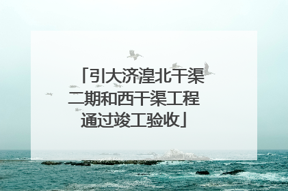 引大济湟北干渠二期和西干渠工程通过竣工验收