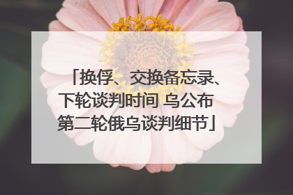 换俘、交换备忘录、下轮谈判时间 乌公布第二轮俄乌谈判细节