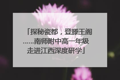 探秘瓷都，登滕王阁……南师附中高一年级走进江西深度研学