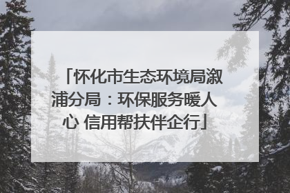 怀化市生态环境局溆浦分局：环保服务暖人心 信用帮扶伴企行
