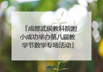 成都武侯教科院附小成功举办第八届教学节数学专场活动
