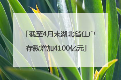 截至4月末湖北省住户存款增加4100亿元
