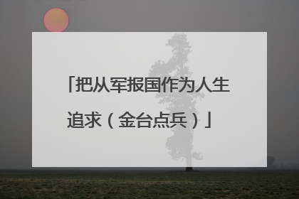 把从军报国作为人生追求（金台点兵）