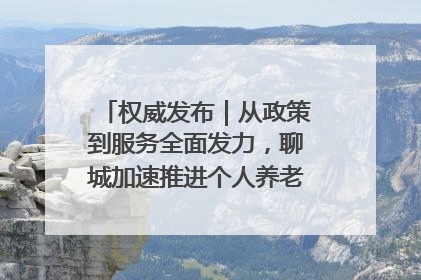 权威发布｜从政策到服务全面发力，聊城加速推进个人养老金制度落地