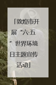 敦煌市开展“六·五”世界环境日主题宣传活动