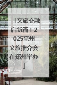 文旅交融启新篇！2025亳州文旅推介会在郑州举办