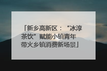 新乡高新区：“冰淳茶饮”赋能小镇青年 带火乡镇消费新场景