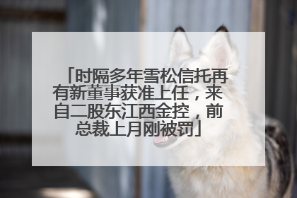 时隔多年雪松信托再有新董事获准上任，来自二股东江西金控，前总裁上月刚被罚