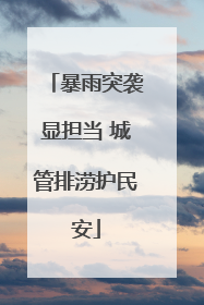 暴雨突袭显担当 城管排涝护民安