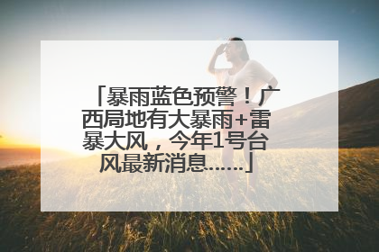 暴雨蓝色预警！广西局地有大暴雨+雷暴大风，今年1号台风最新消息……