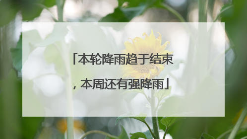 本轮降雨趋于结束，本周还有强降雨