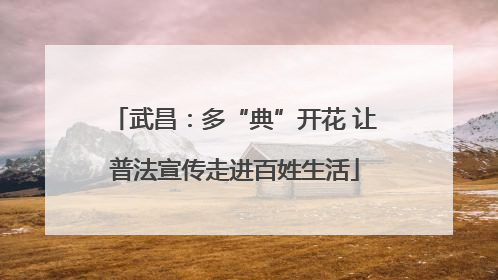 武昌：多“典”开花 让普法宣传走进百姓生活