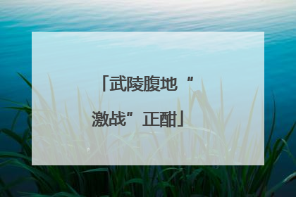 武陵腹地“激战”正酣