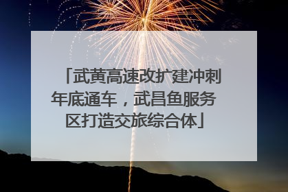 武黄高速改扩建冲刺年底通车，武昌鱼服务区打造交旅综合体
