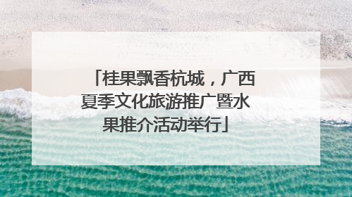 桂果飘香杭城，广西夏季文化旅游推广暨水果推介活动举行