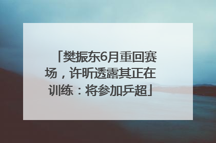 樊振东6月重回赛场，许昕透露其正在训练：将参加乒超