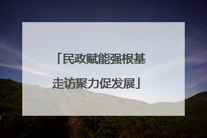 民政赋能强根基 走访聚力促发展