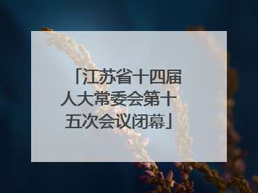 江苏省十四届人大常委会第十五次会议闭幕