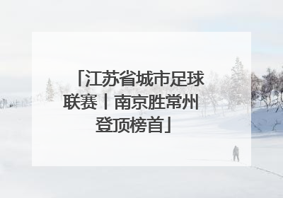 江苏省城市足球联赛丨南京胜常州 登顶榜首