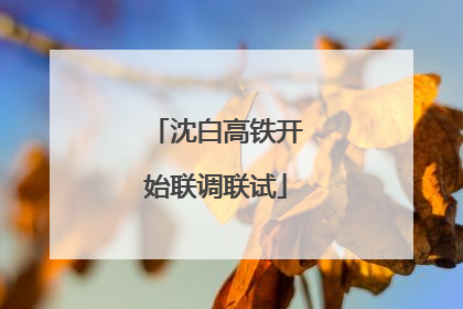 沈白高铁开始联调联试