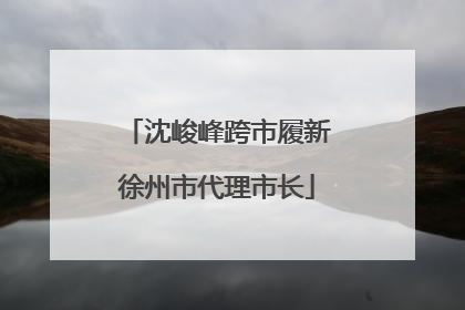 沈峻峰跨市履新徐州市代理市长
