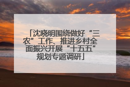 沈晓明围绕做好“三农”工作、推进乡村全面振兴开展“十五五”规划专题调研