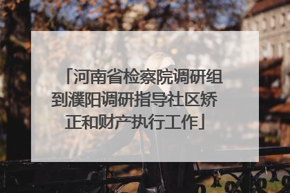 河南省检察院调研组到濮阳调研指导社区矫正和财产执行工作