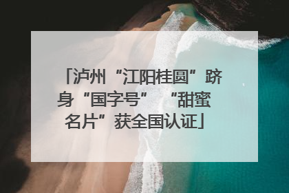 泸州“江阳桂圆”跻身“国字号” “甜蜜名片”获全国认证
