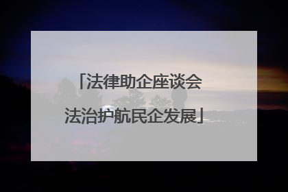 法律助企座谈会 法治护航民企发展