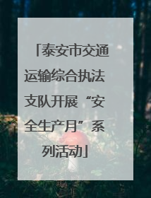 泰安市交通运输综合执法支队开展“安全生产月”系列活动