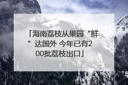 海南荔枝从果园“鲜”达国外 今年已有200批荔枝出口